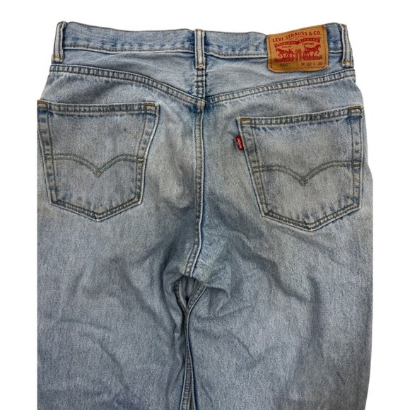 Levi's 550 Jeans Distressed Relaxed Tapered Men's 32 x 29.5 Frays Fade Stains - Picture 3 of 9